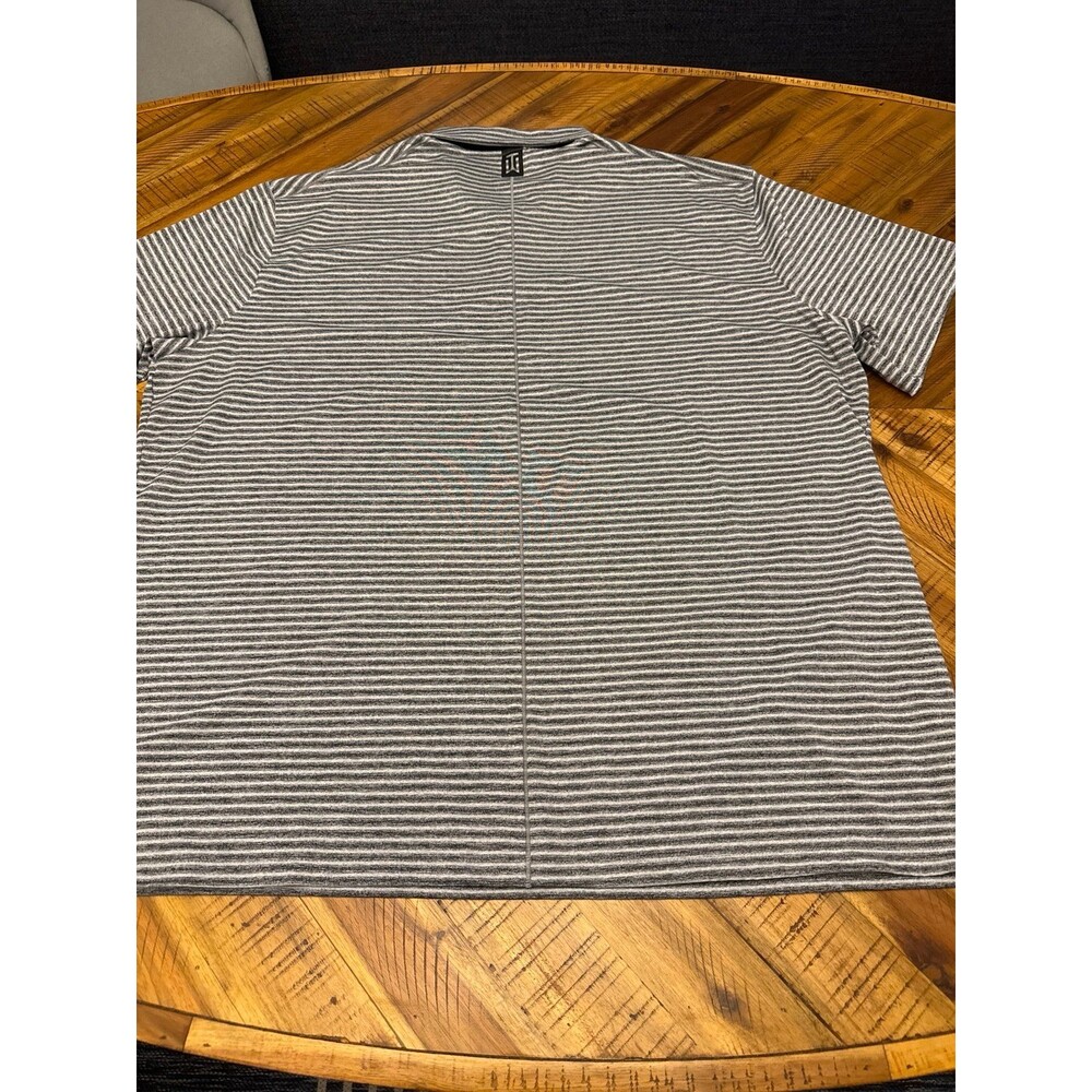 Nike Tiger Woods Dri-FIT Golf Polo Shirt Mens XXL Gray White Striped Performance - Picture 8 of 12